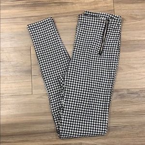 Gingham print skinny pants